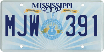 MS license plate MJW391