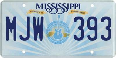 MS license plate MJW393