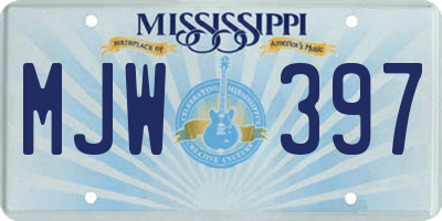 MS license plate MJW397
