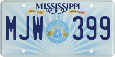MS license plate MJW399