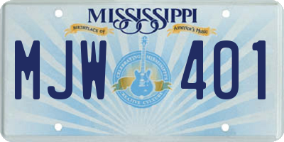 MS license plate MJW401