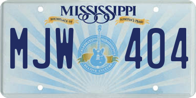 MS license plate MJW404