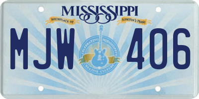 MS license plate MJW406