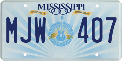 MS license plate MJW407