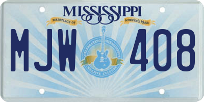 MS license plate MJW408