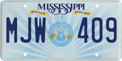 MS license plate MJW409