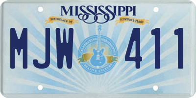 MS license plate MJW411