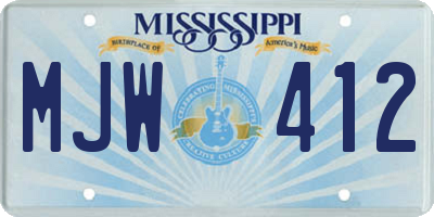 MS license plate MJW412