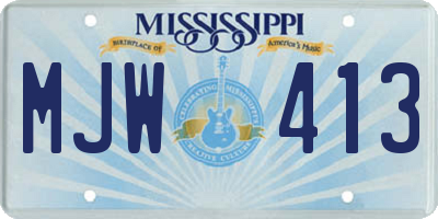MS license plate MJW413