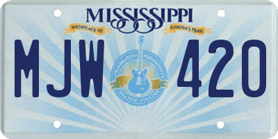 MS license plate MJW420