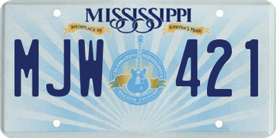 MS license plate MJW421