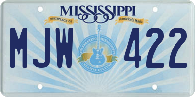 MS license plate MJW422
