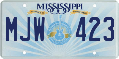 MS license plate MJW423