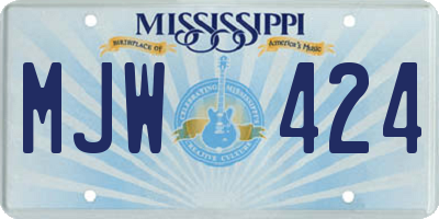MS license plate MJW424