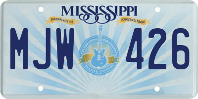 MS license plate MJW426