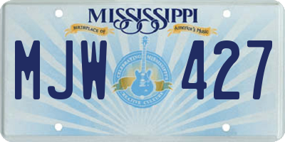 MS license plate MJW427