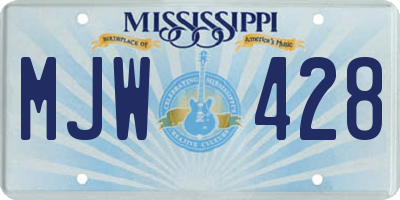 MS license plate MJW428