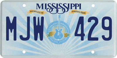 MS license plate MJW429