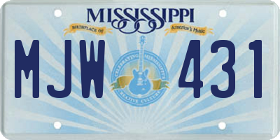 MS license plate MJW431