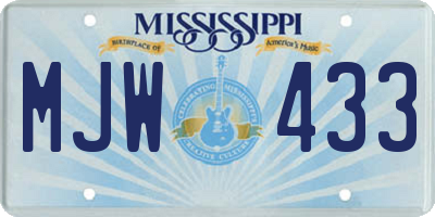 MS license plate MJW433
