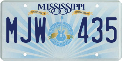MS license plate MJW435