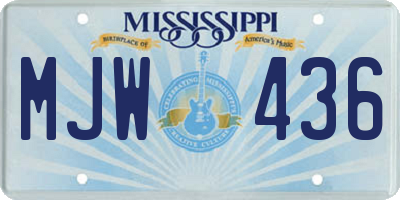 MS license plate MJW436