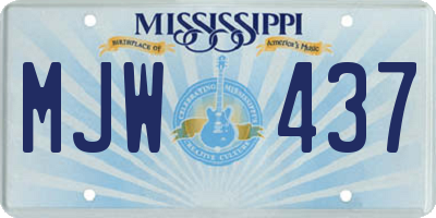 MS license plate MJW437