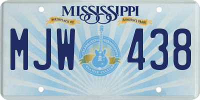 MS license plate MJW438
