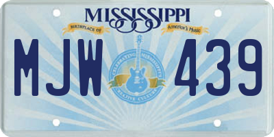 MS license plate MJW439
