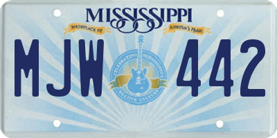 MS license plate MJW442