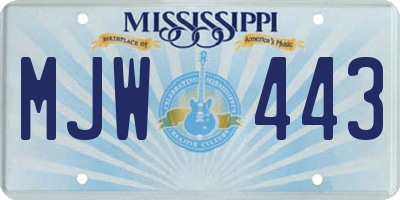 MS license plate MJW443