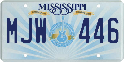 MS license plate MJW446