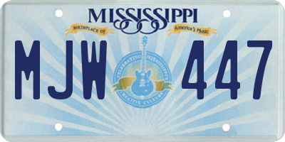 MS license plate MJW447