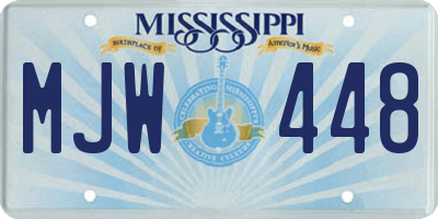 MS license plate MJW448