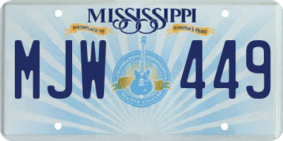 MS license plate MJW449