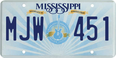 MS license plate MJW451