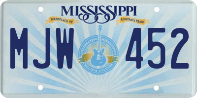 MS license plate MJW452
