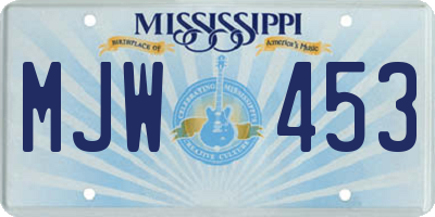 MS license plate MJW453