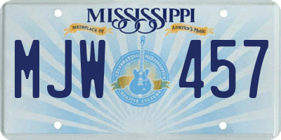 MS license plate MJW457
