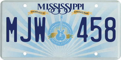 MS license plate MJW458