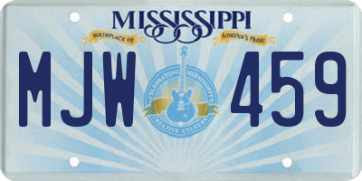 MS license plate MJW459