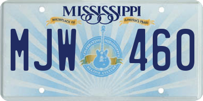 MS license plate MJW460
