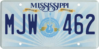 MS license plate MJW462