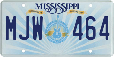 MS license plate MJW464