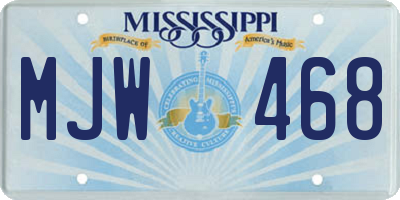 MS license plate MJW468
