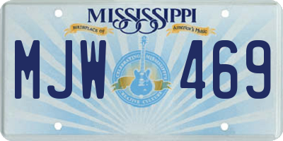 MS license plate MJW469
