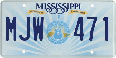 MS license plate MJW471