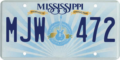 MS license plate MJW472