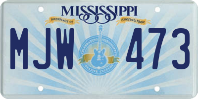 MS license plate MJW473