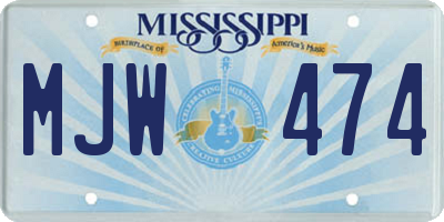 MS license plate MJW474